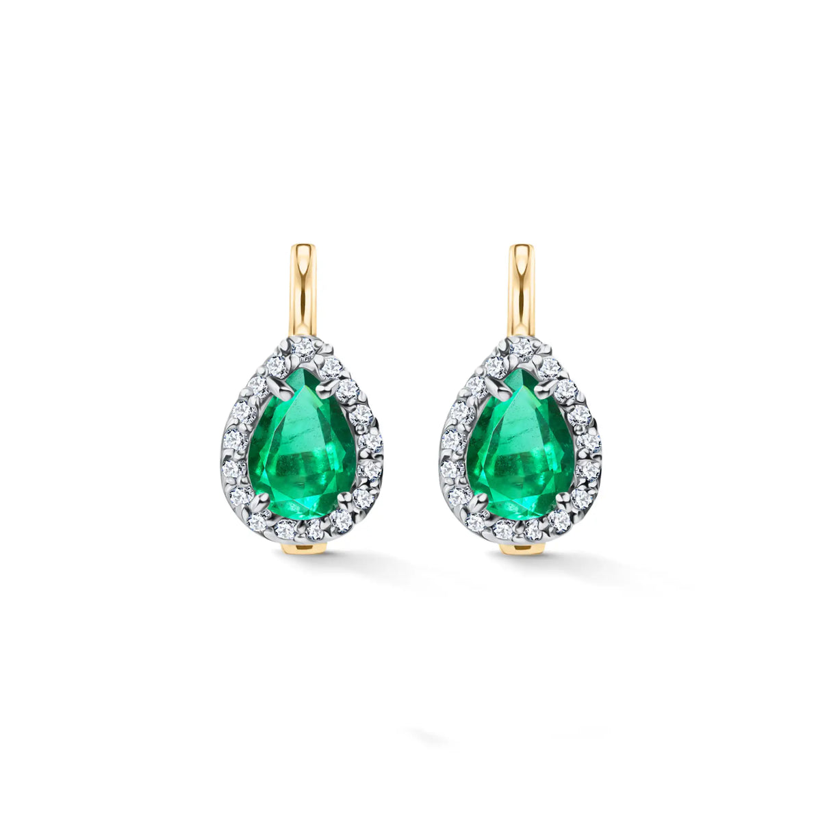 Classic Emerald Drop - kolczyki ze szmaragdami i diamentami