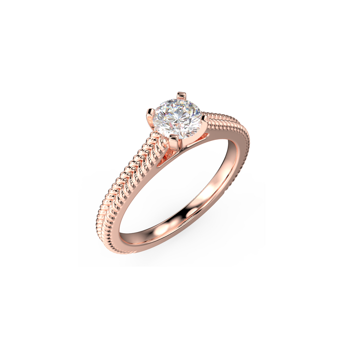 Pierścionek zaręczynowy z różowego złota z diamentem 0,50 ct