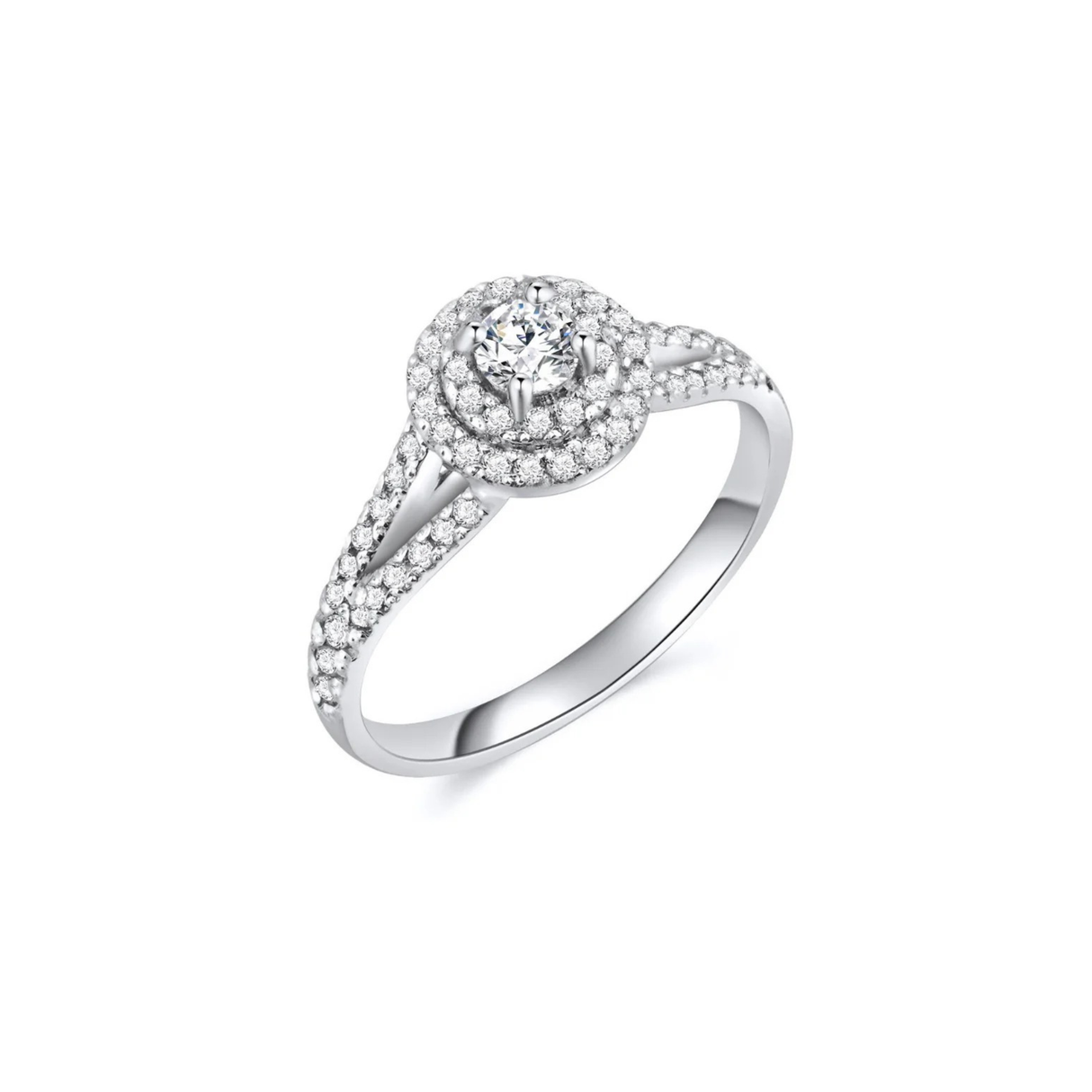 Pierścionek z diamentami o masie 0,65 ct