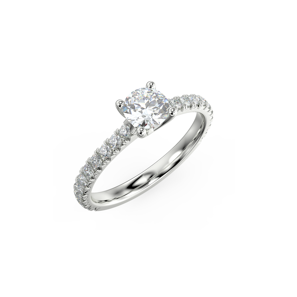 Rosé Allure - pierścionek z białego złota z diamentami 0,85 ct