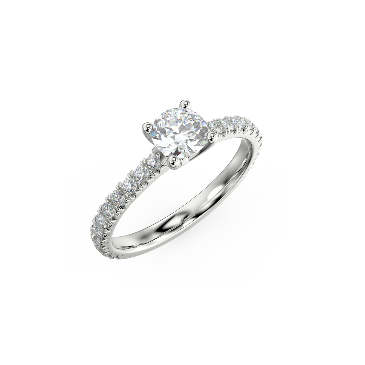 Rosé Allure - pierścionek z białego złota z diamentami 0,85 ct