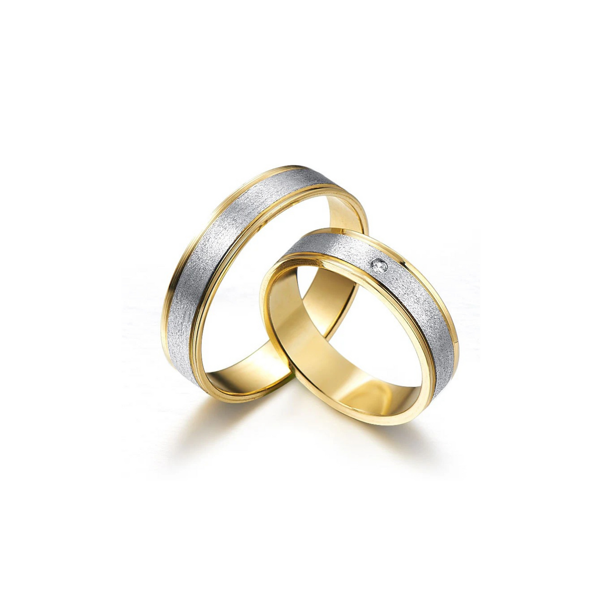 Urokliwe obrączki z dwukolorowego złota z diamentem