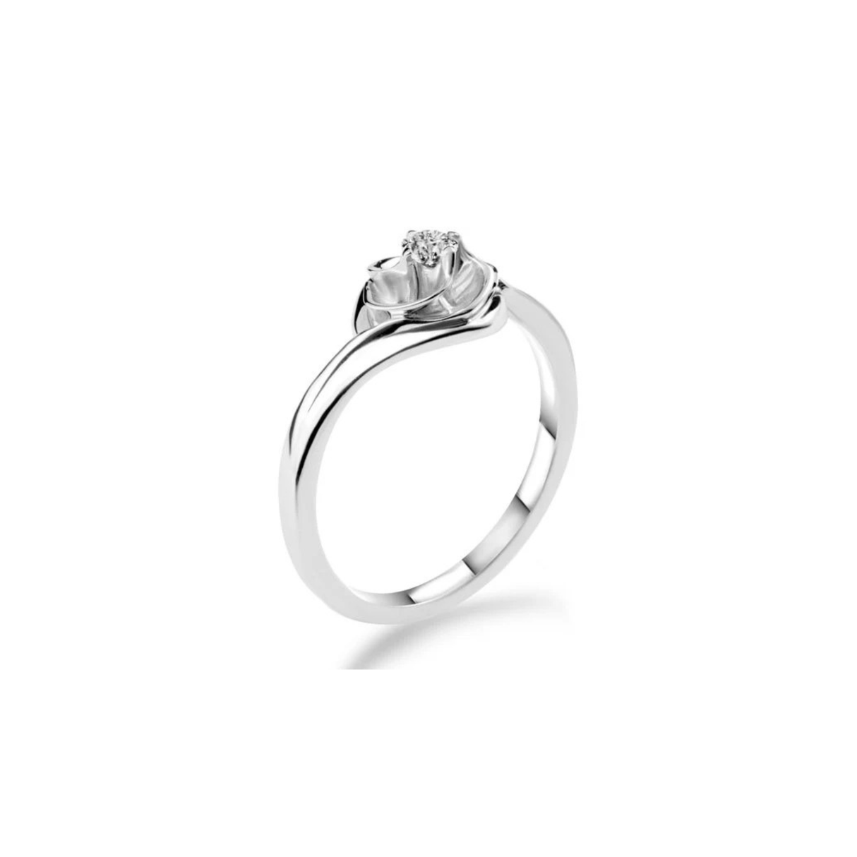 Diamentowa Róża - pierścionek z diamentem 0,10ct