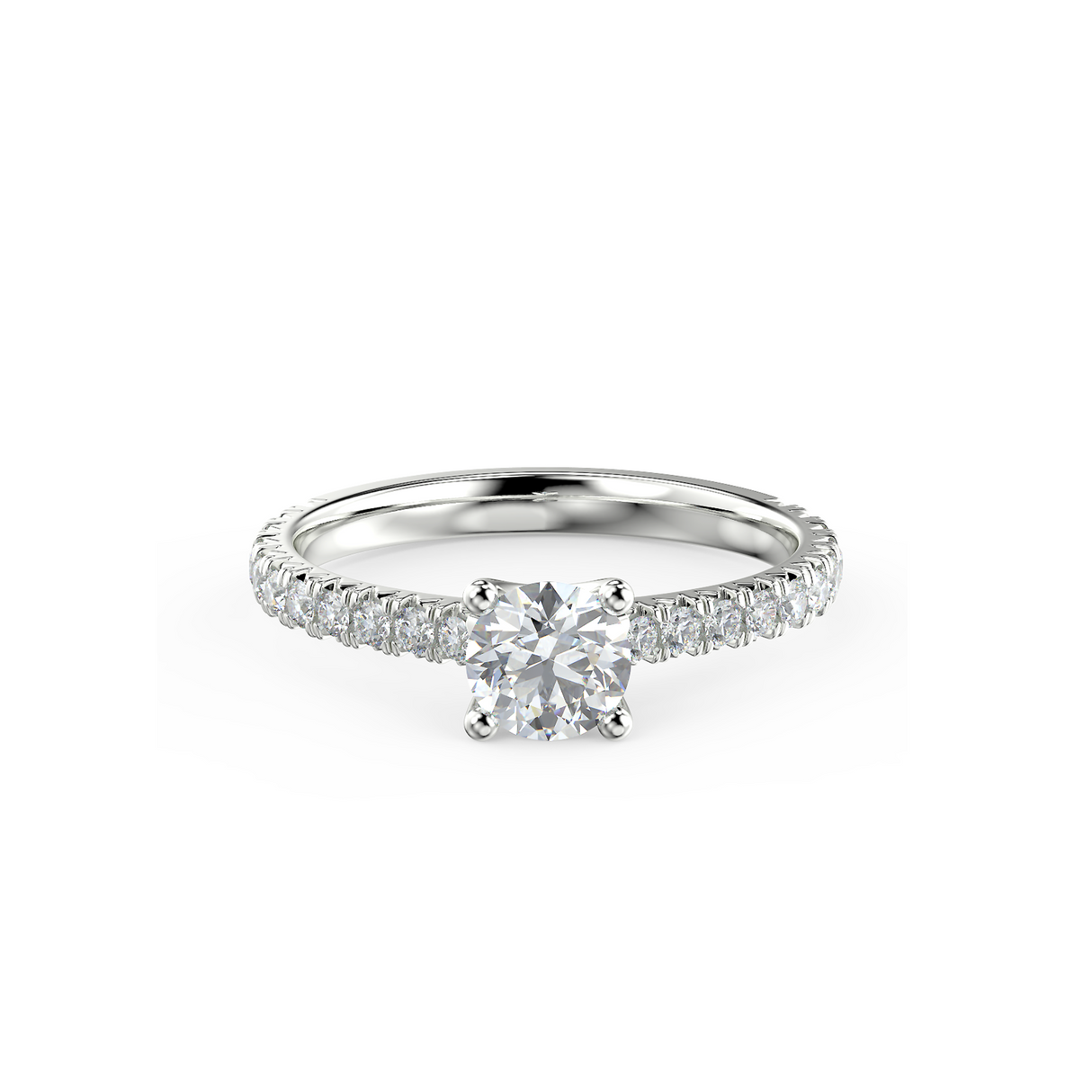 Rosé Allure - pierścionek z białego złota z diamentami 0,85 ct