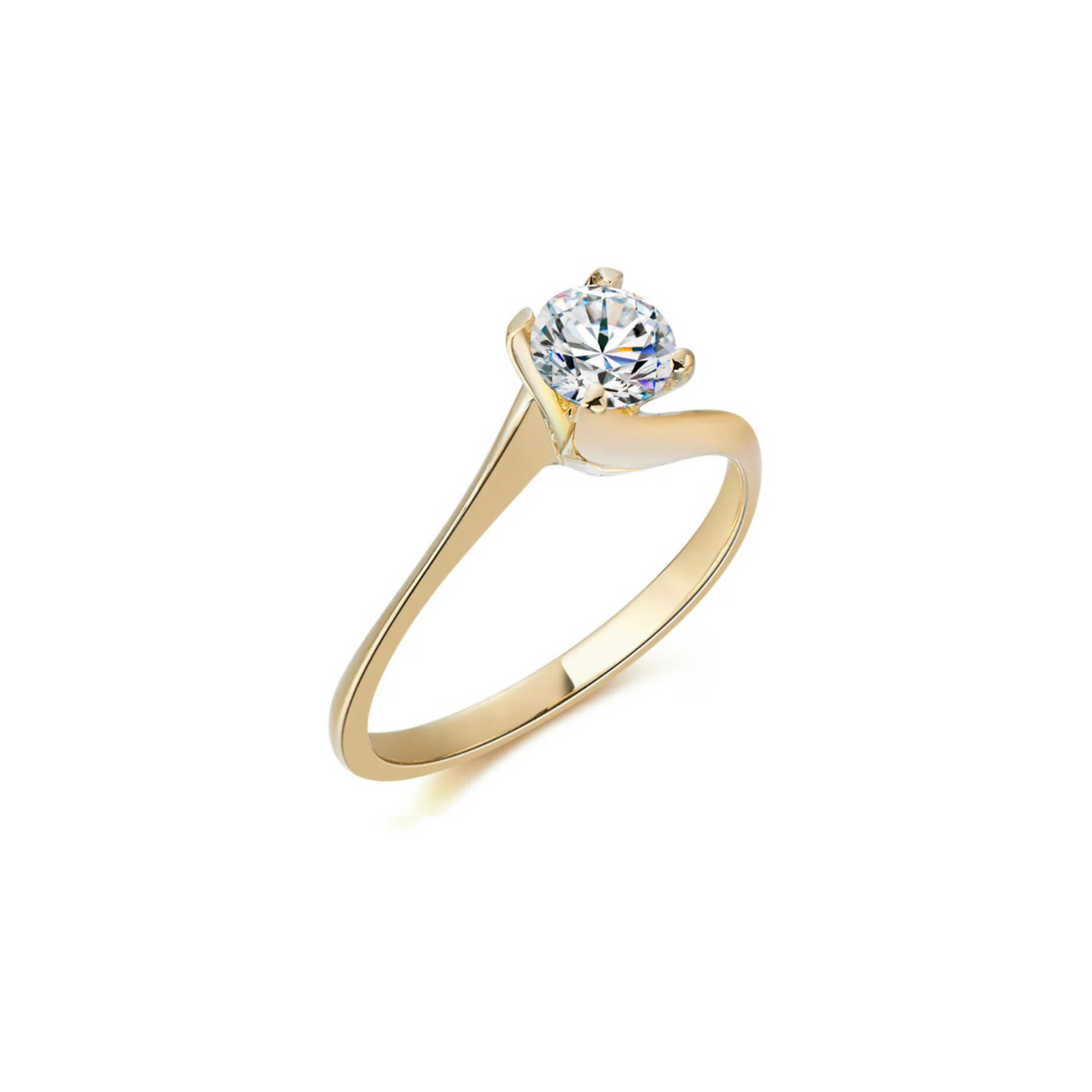 Złoty pierścionek zaręczynowy z diamentem 0,45ct