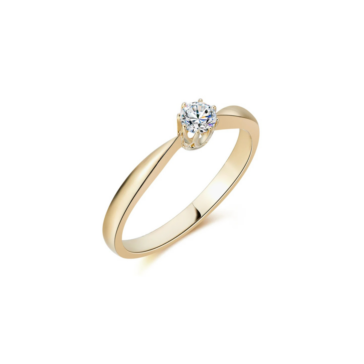 Złoty pierścionek zaręczynowy z diamentem 0,2ct