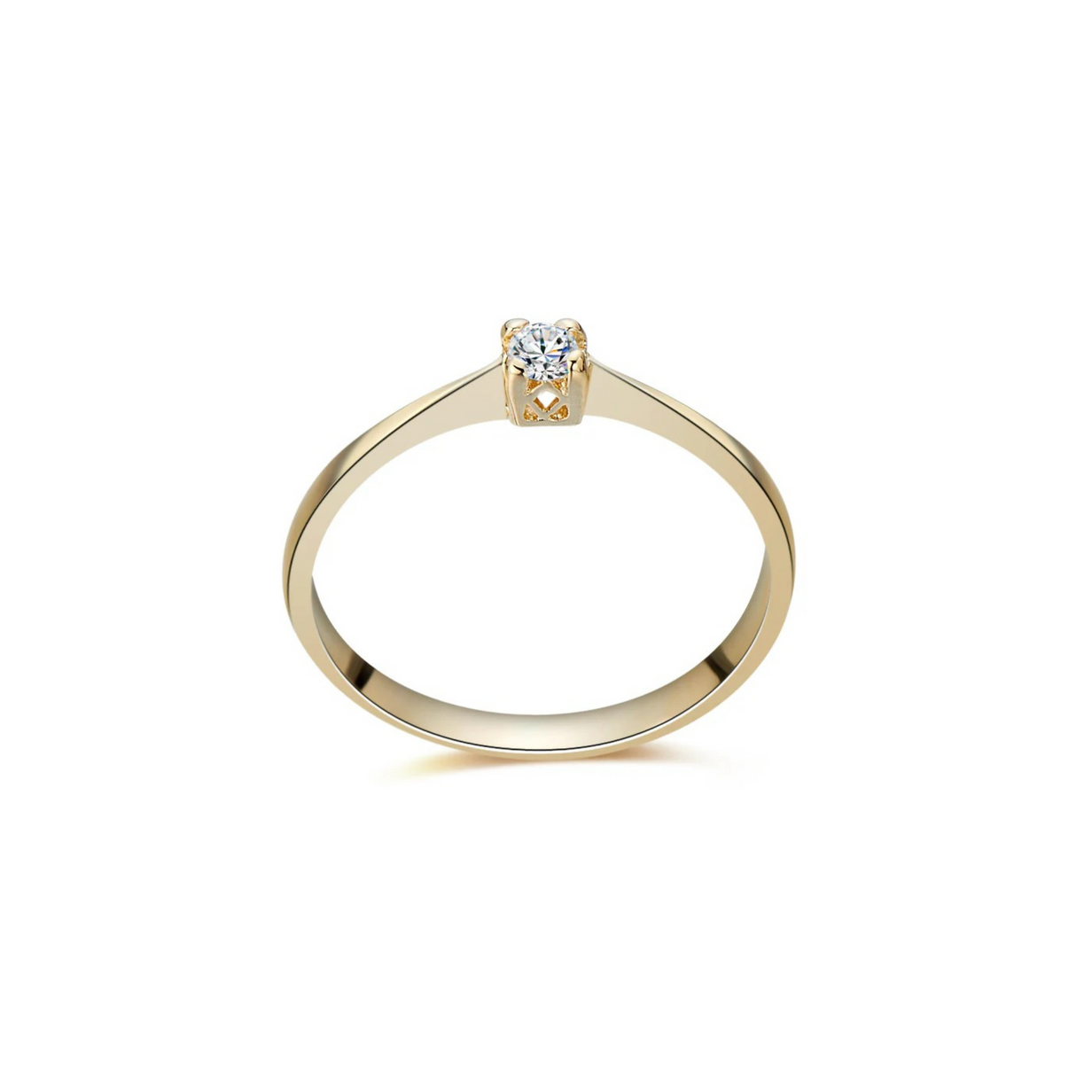 Złoty pierścionek z diamentem 0,1 ct