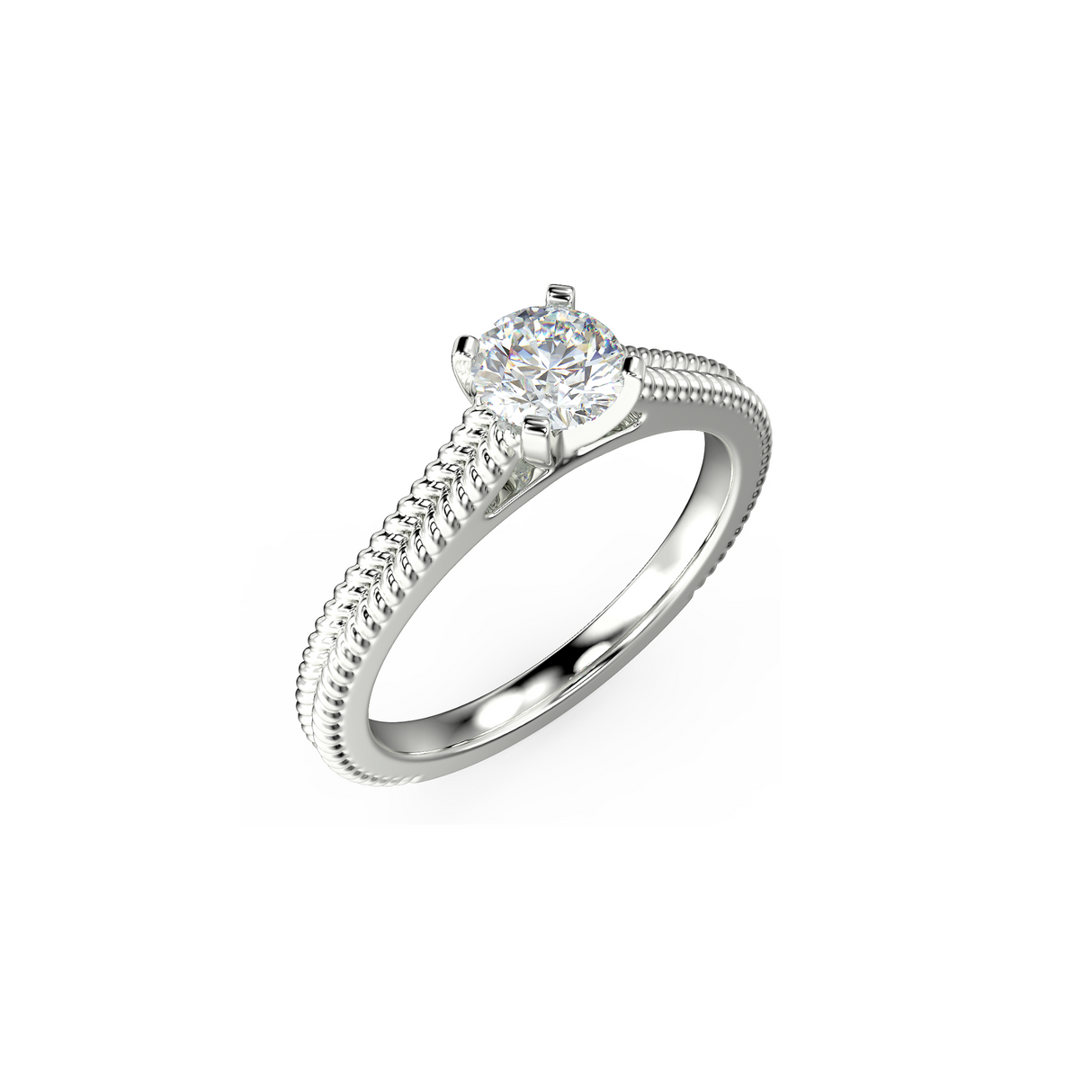 Pierścionek zaręczynowy z białego złota z diamentem 0,50 ct