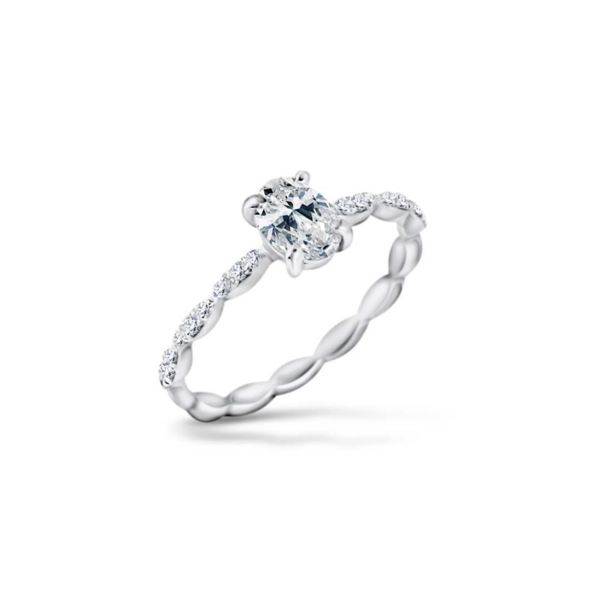 Gentle Touch - pierścionek z owalnym diamentem