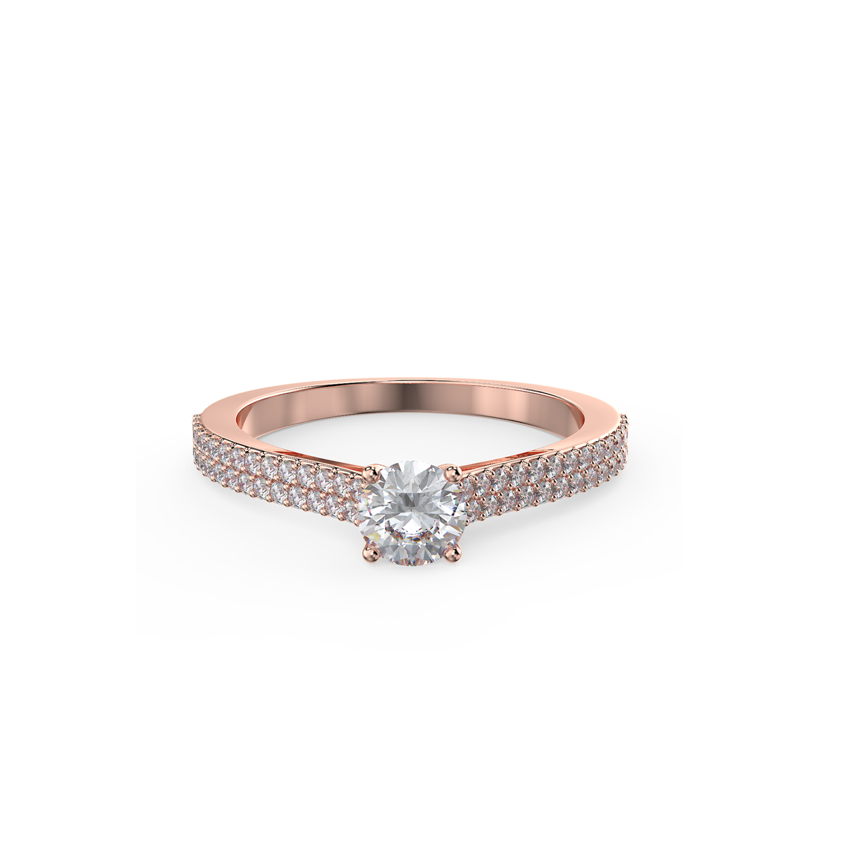 Pierścionek zaręczynowy z różowego złota z diamentami 0,48 ct