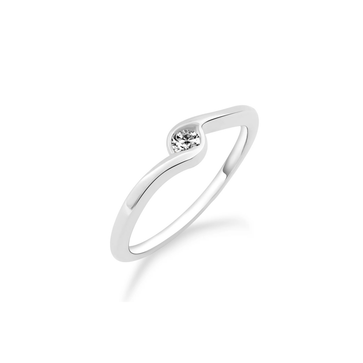 Złota Subtelność - pierścionek w białym złocie