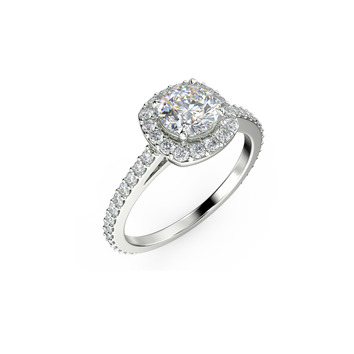 Rose Radiance - pierścionek z białego złota z diamentami 0,83 ctw