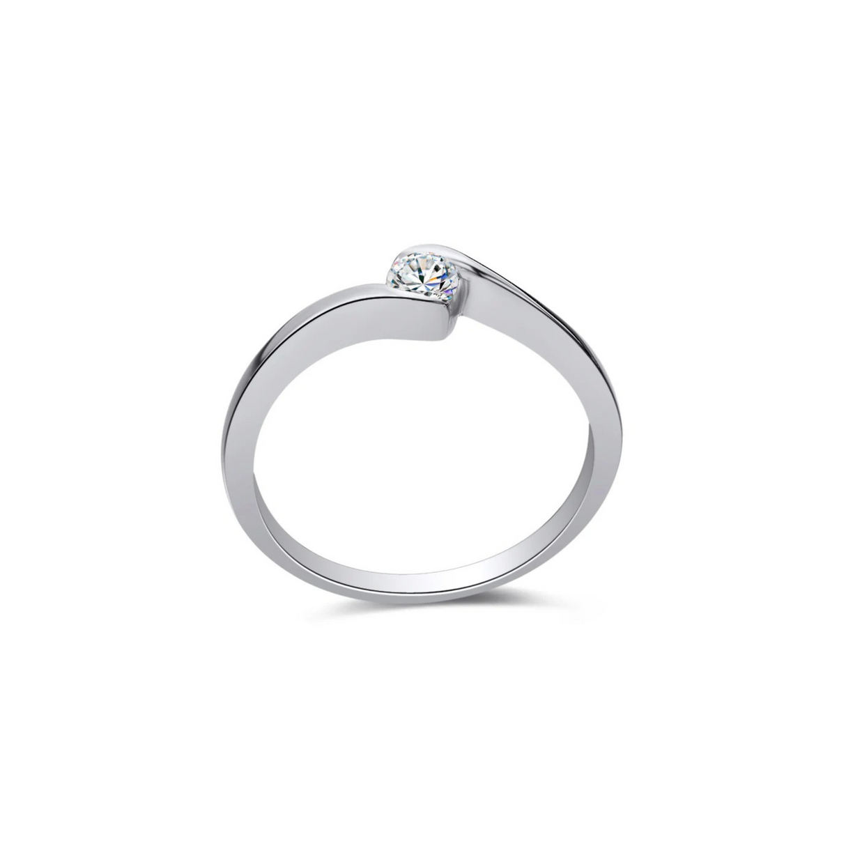 Złoty pierścionek zaręczynowy z diamentem 0,15ct