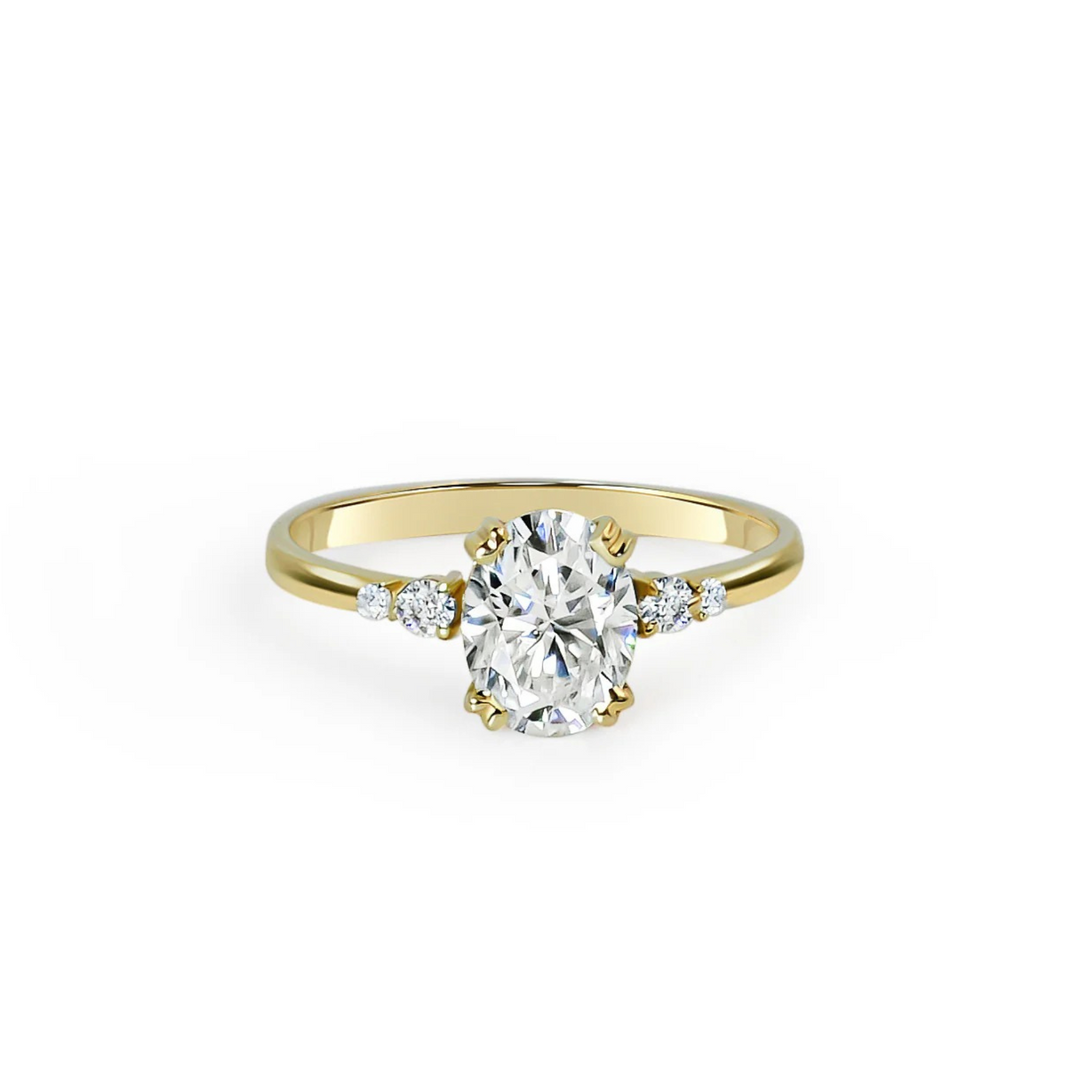 Pierścionek z diamentem w szlifie owalnym