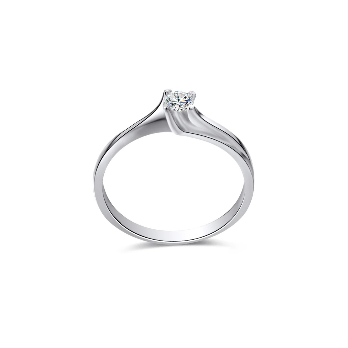 Złoty pierścionek zaręczynowy z diamentem 0,15ct