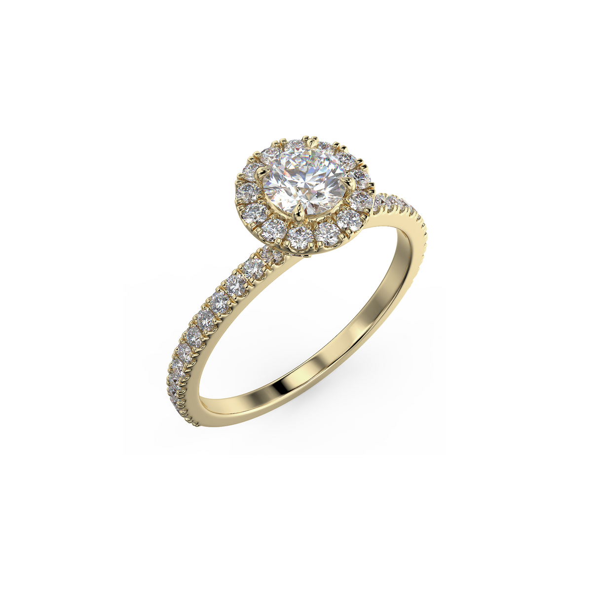 Aurora Glow - pierścionek z żółtego złota z diamentami 0,73 ctw