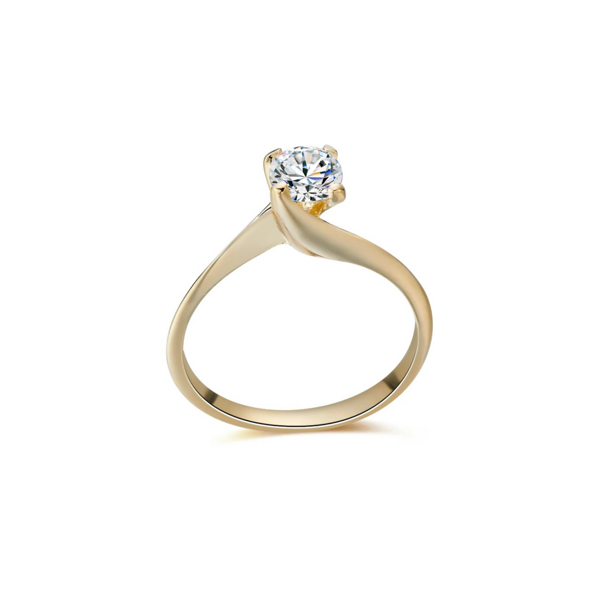 Złoty pierścionek zaręczynowy z diamentem 0,45ct