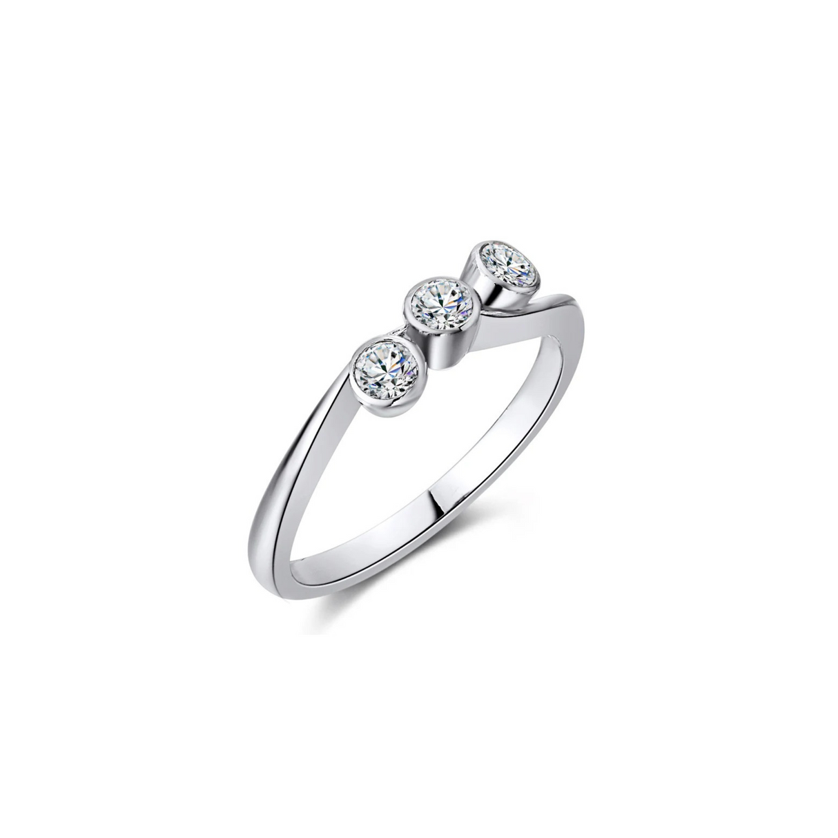Pierścionek typu trio z diamentami 0,3 ctw
