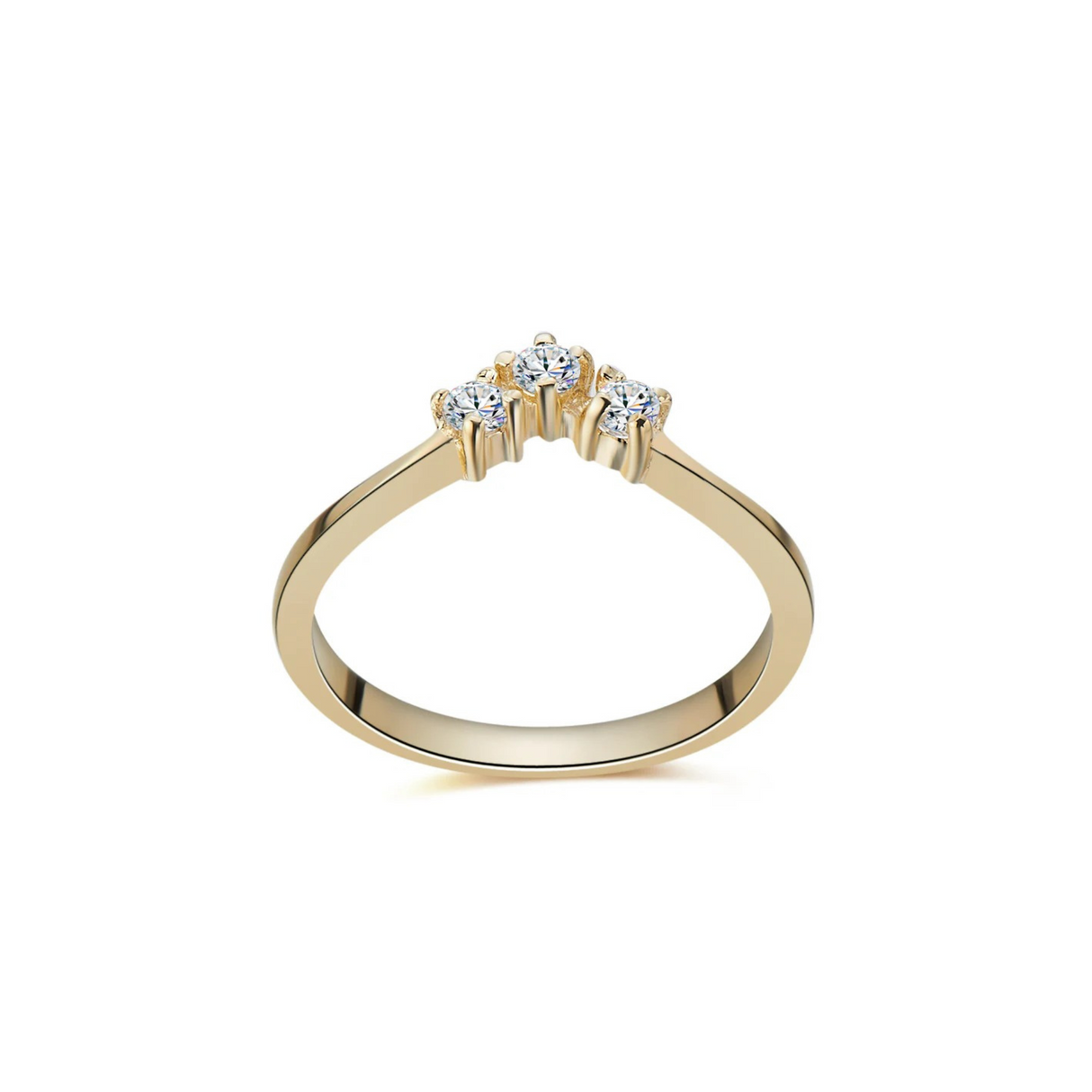 Złoty pierścionek zaręczynowy z diamentem 0,15 ctw