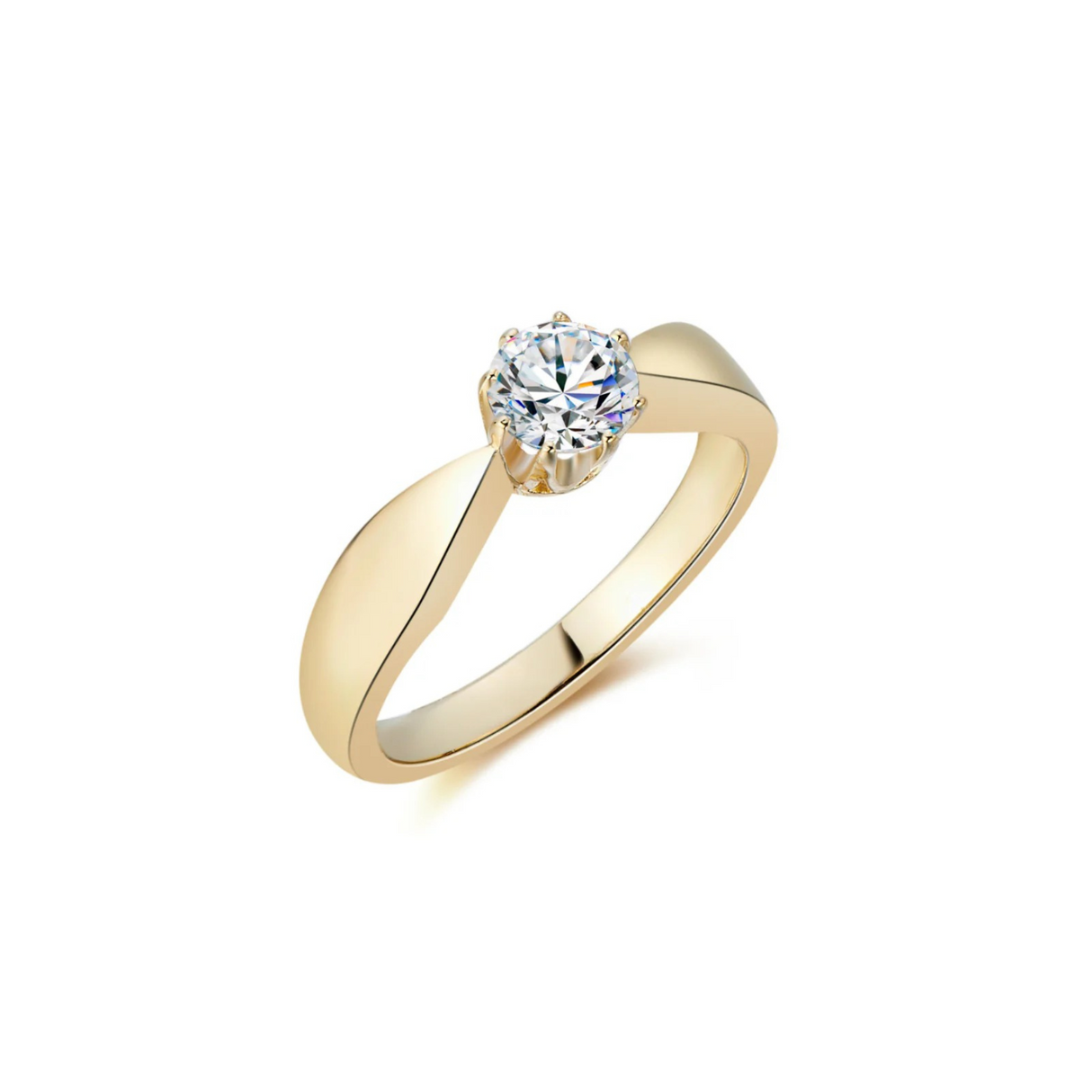 Złoty pierścionek zaręczynowy z diamentem 0,40 ct