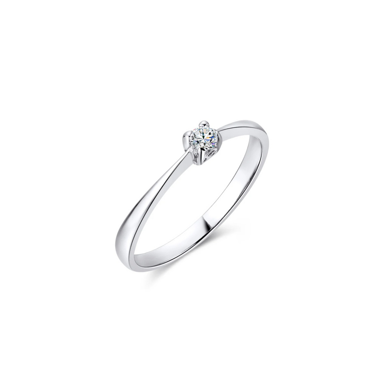 Pierścionek zaręczynowy z diamentem 0,1 ct