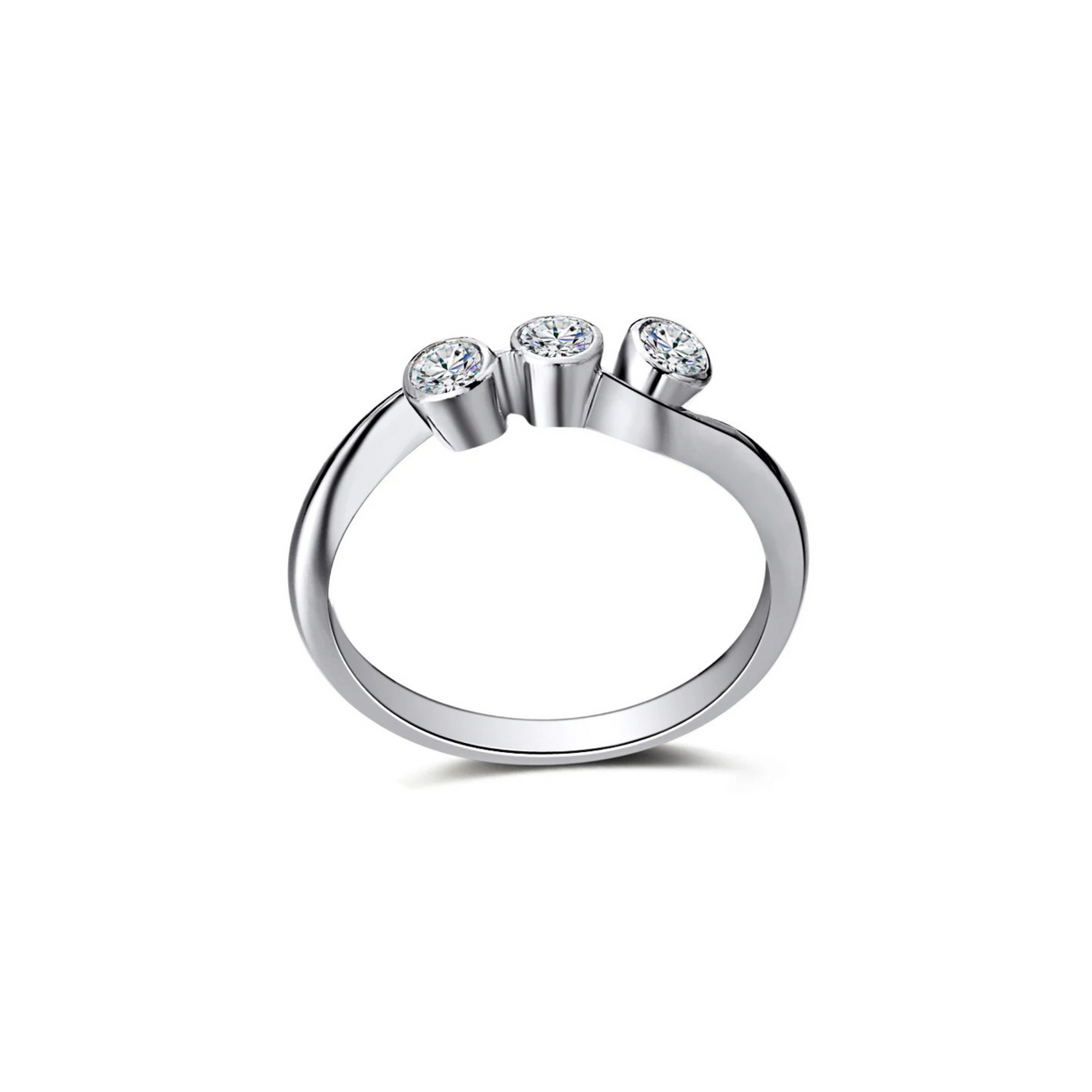 Pierścionek typu trio z diamentami 0,3 ctw