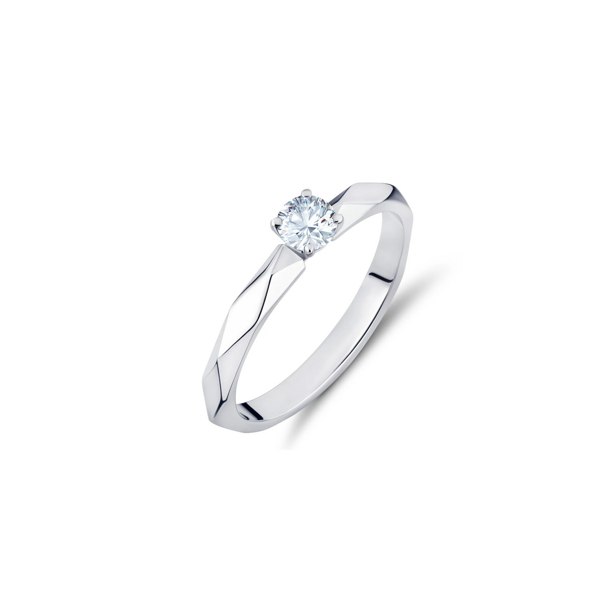 Geometryczny złoty pierścionek z diamentem