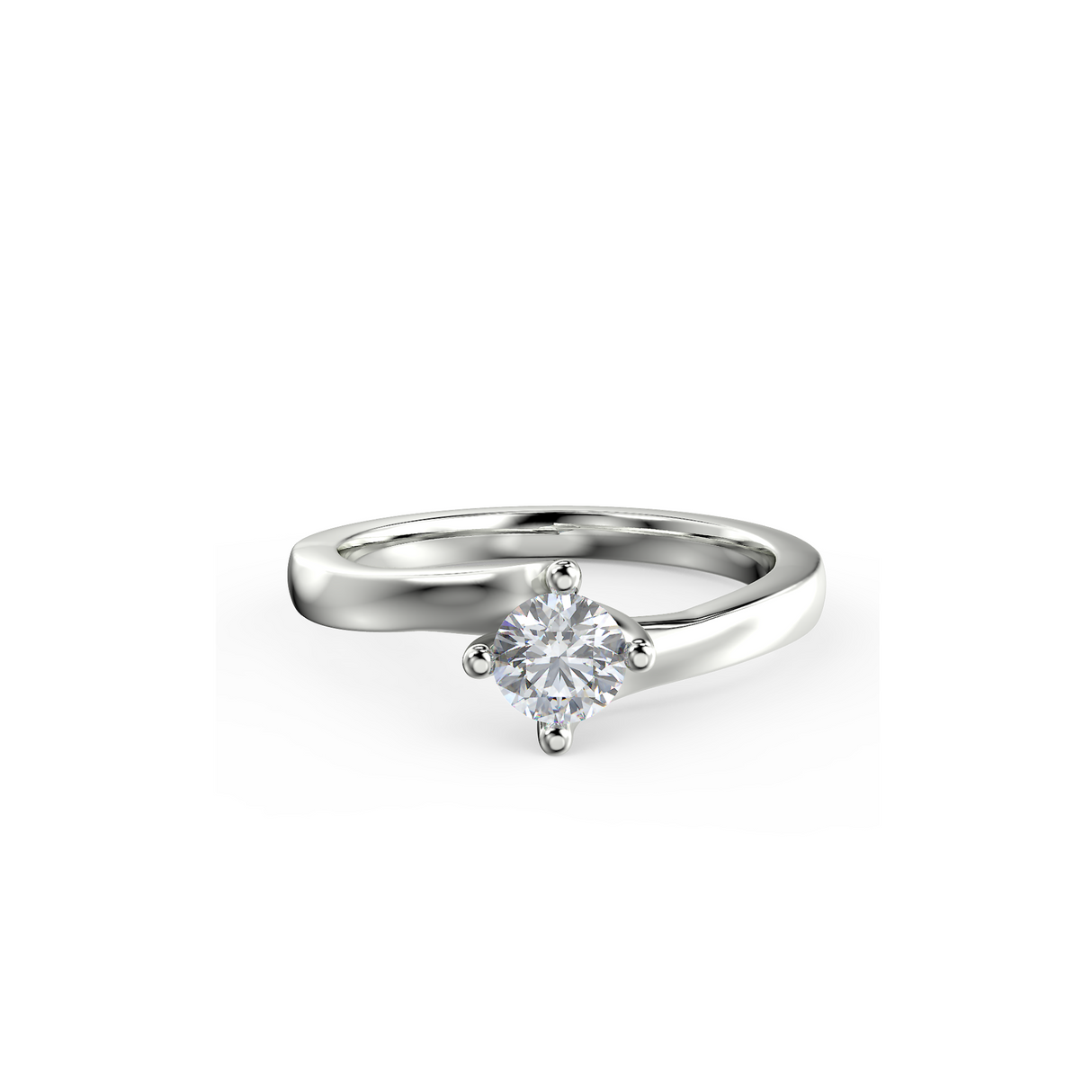 Pierścionek zaręczynowy Twist z brylantem 0,40 ct