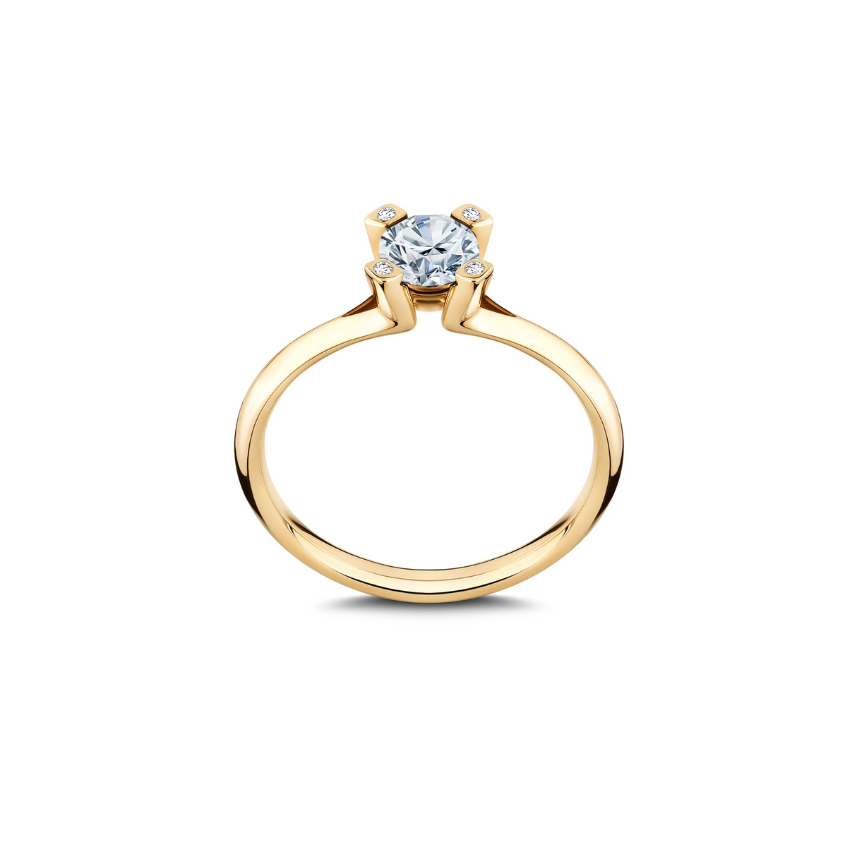 Golden Radiance - złoty pierścionek z diamentami