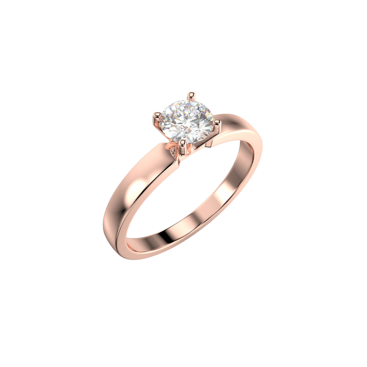 Minimalistyczny pierścionek z różowego złota z diamentem 0,40 ct