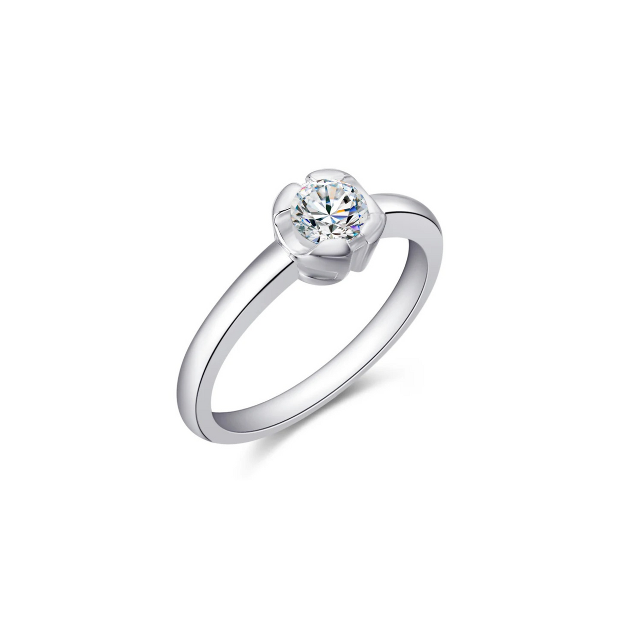 Złoty pierścionek zaręczynowy z diamentem 0,3ct