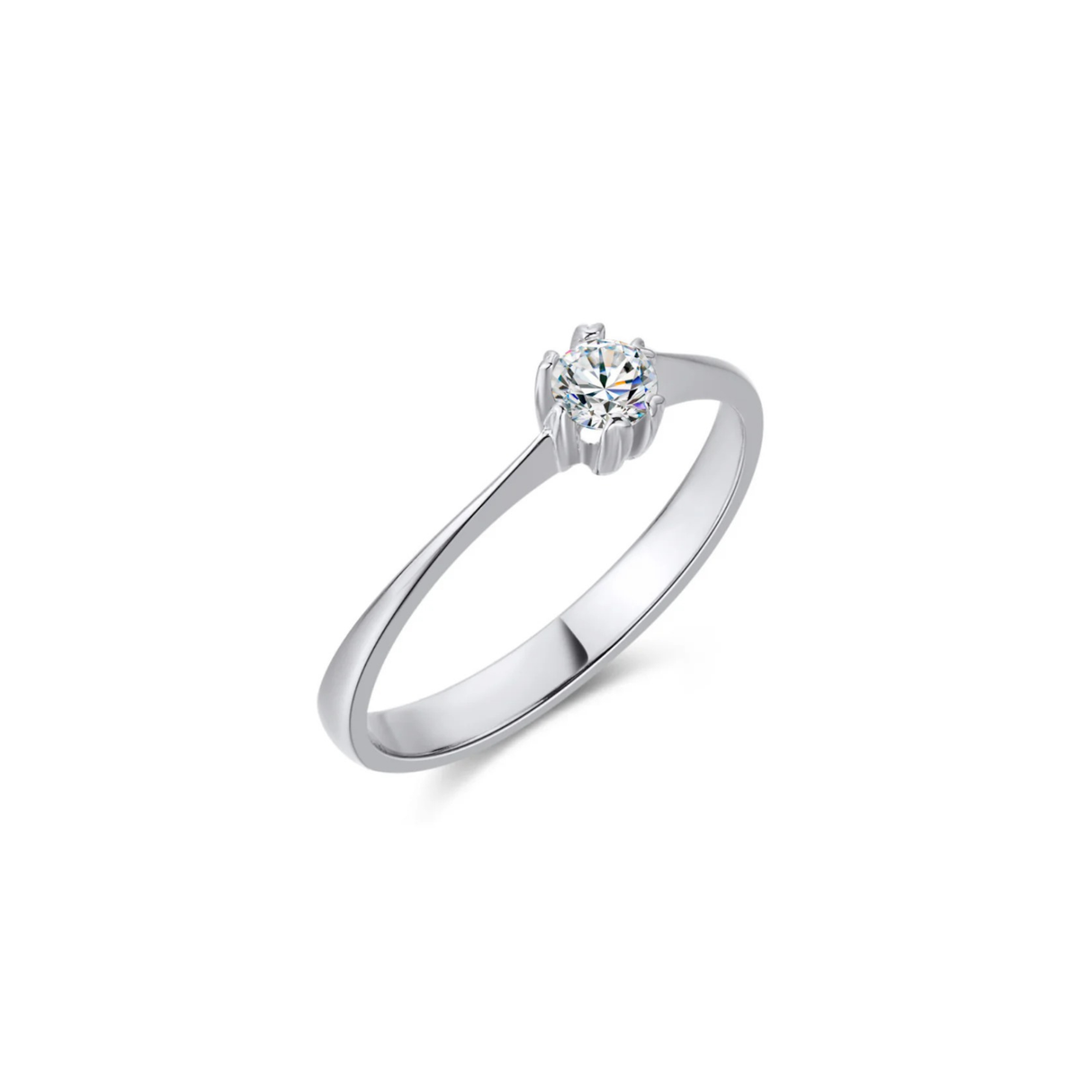 Złoty pierścionek zaręczynowy z diamentem 0,15ct