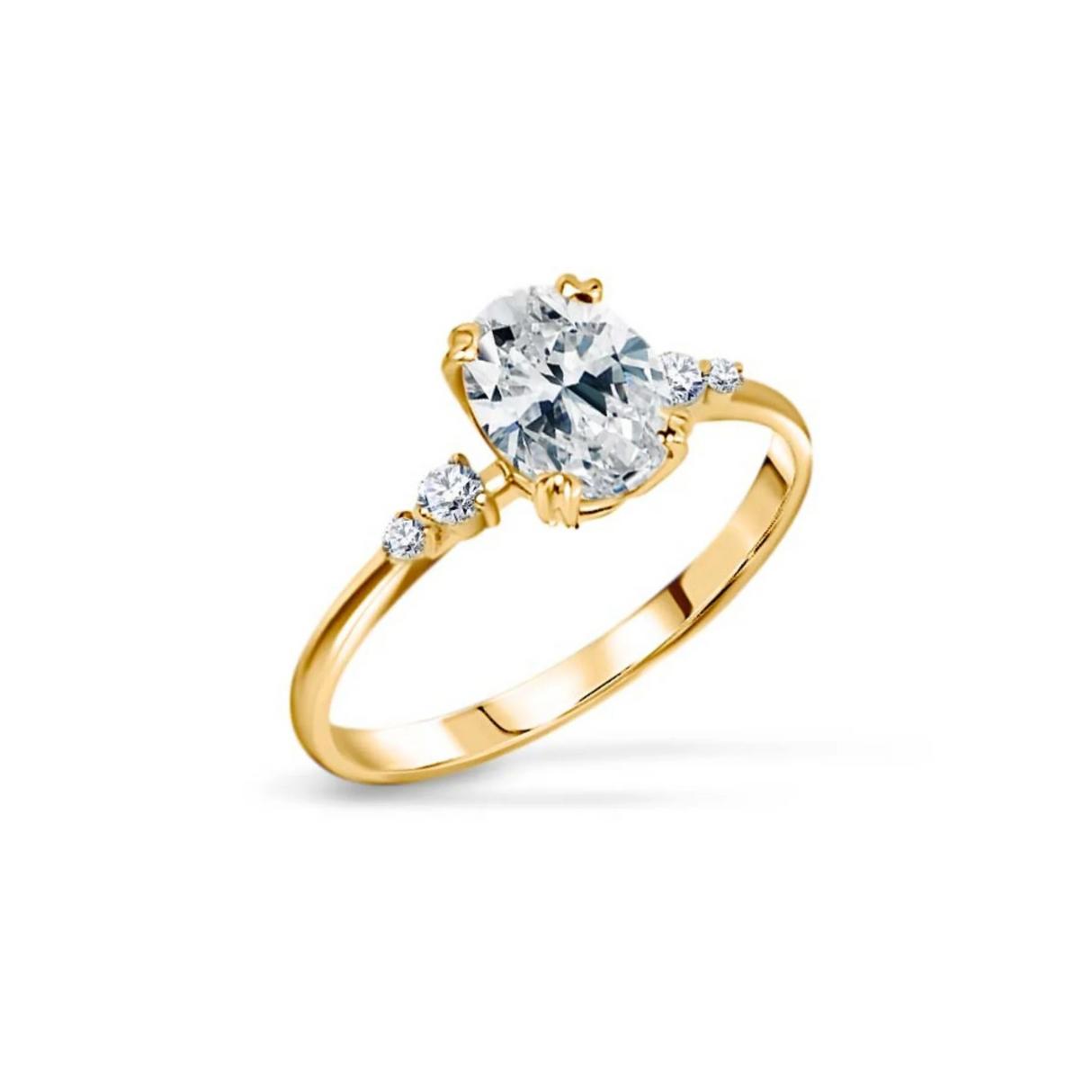 Golden Promise - Pierścionek z owalnym diamentem 1,5ct