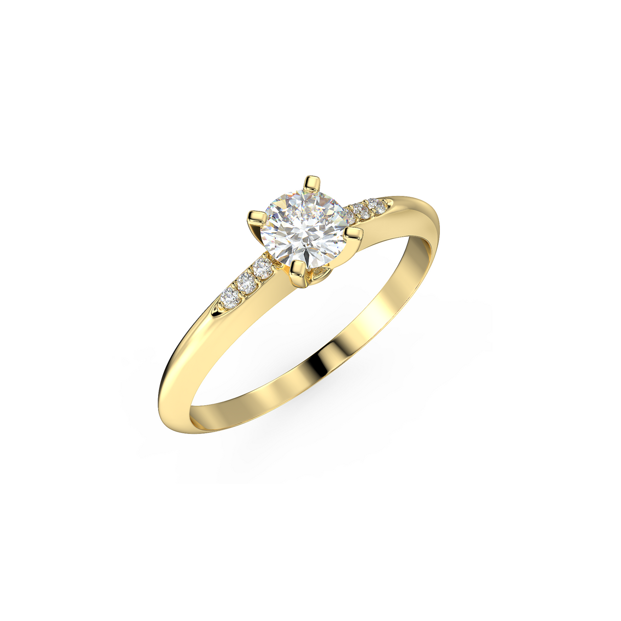 Pierścionek zaręczynowy z żółtego złota z diamentami 0,30 ctw