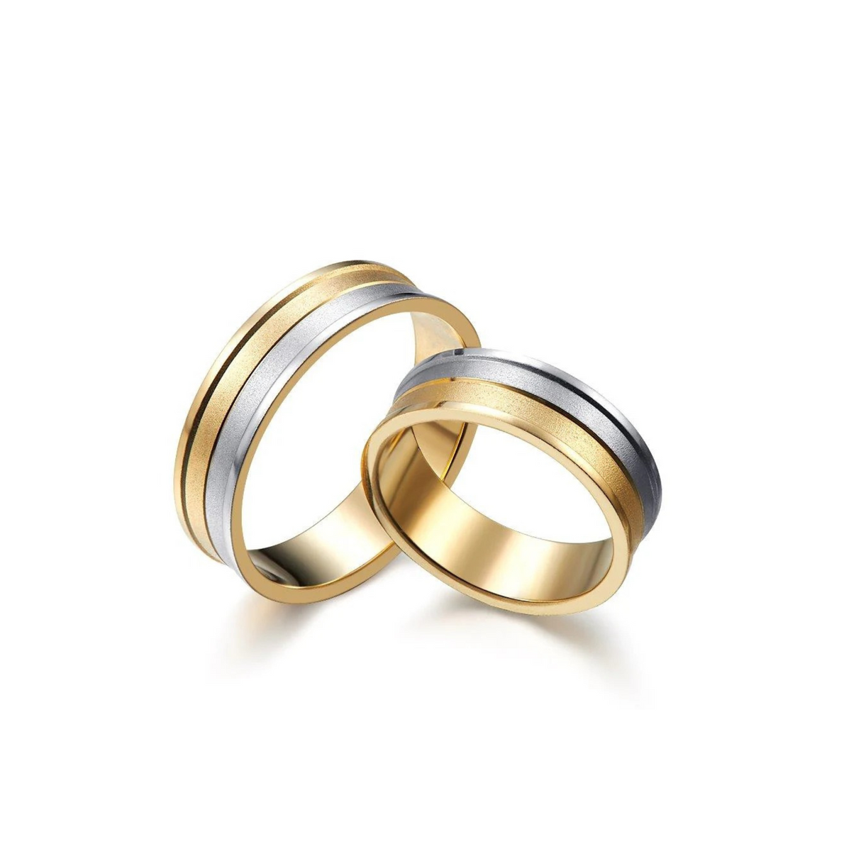 Obrączki ślubne stworzone z dwóch kolorów złota