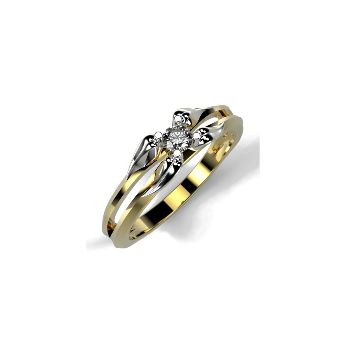 SYMETRIA - Rewelacyjny złoty pierścionek z diamentem od 0,10 ct