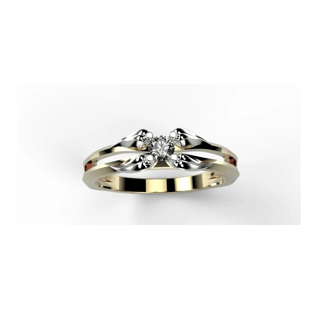 SYMETRIA - Rewelacyjny złoty pierścionek z diamentem od 0,10 ct