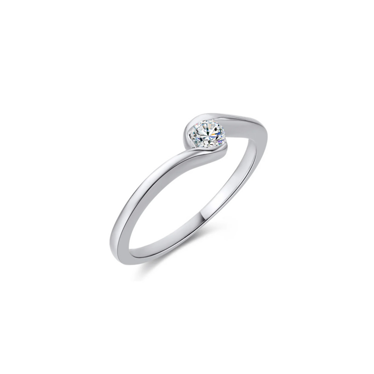 Złoty pierścionek zaręczynowy z diamentem 0,15ct