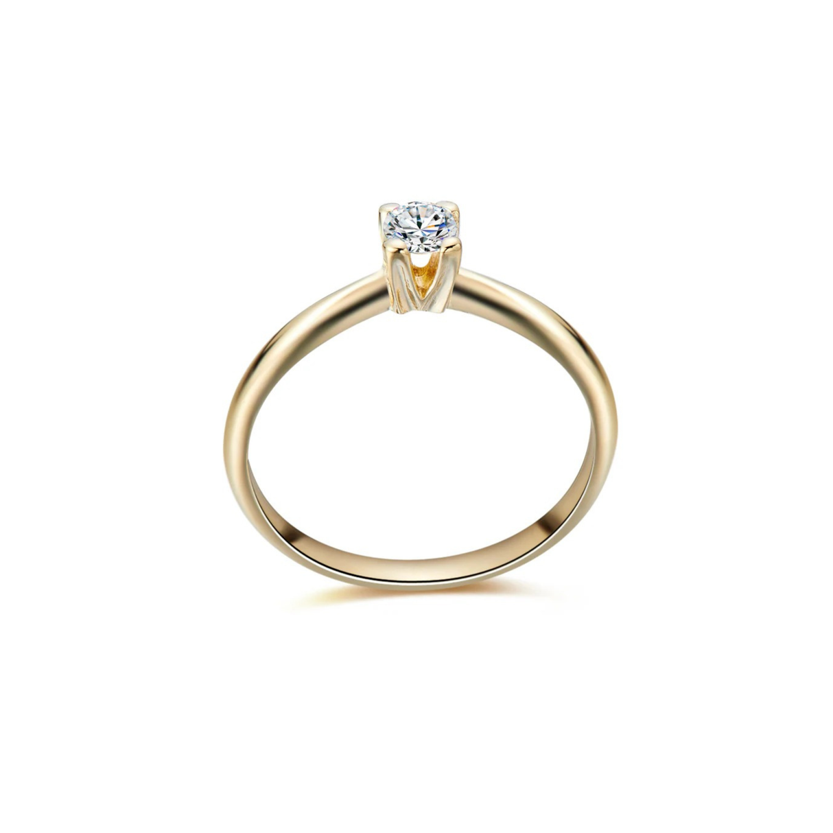 Minimalistyczna Elegancja - złoty pierścionek z diamentem 0,15 ct