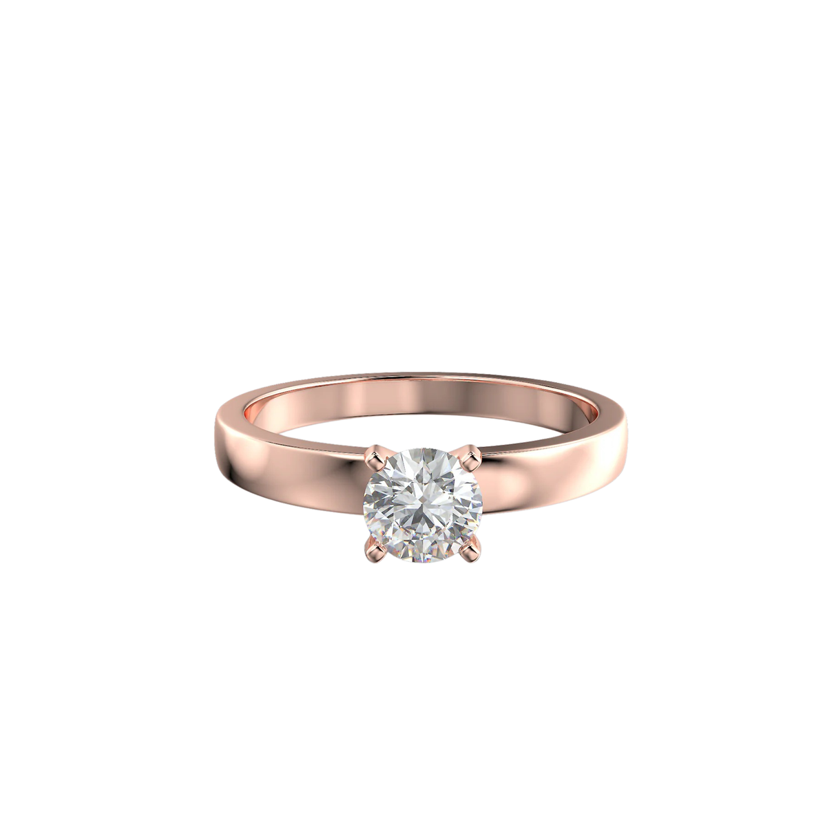 Minimalistyczny pierścionek z różowego złota z diamentem 0,40 ct