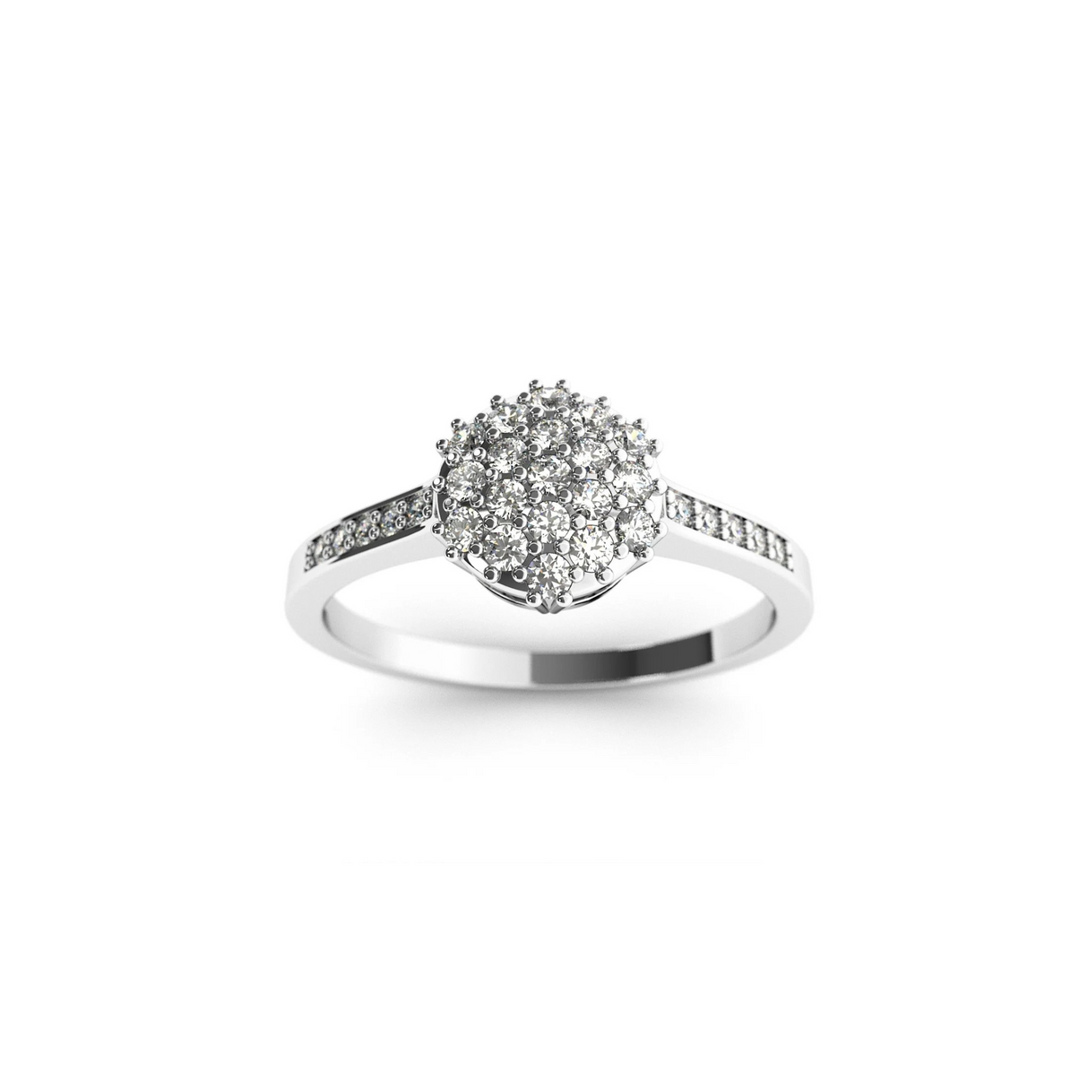 Królewska Rozeta - pierścionek z brylantami o masie 0,21 ctw