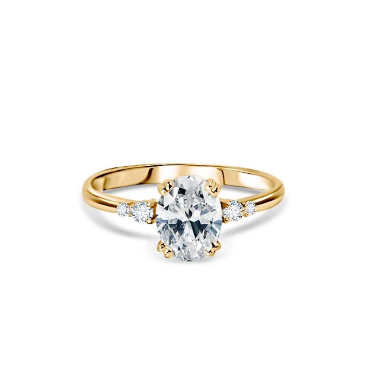 Golden Promise - Pierścionek z owalnym diamentem 1,5ct