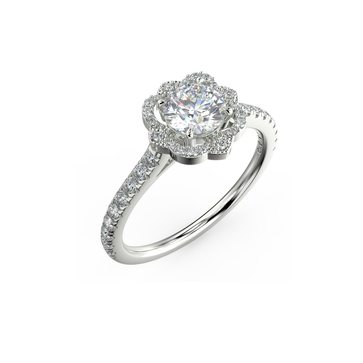 Golden Bloom - pierścionek zaręczynowy z diamentami 0,76 ctw