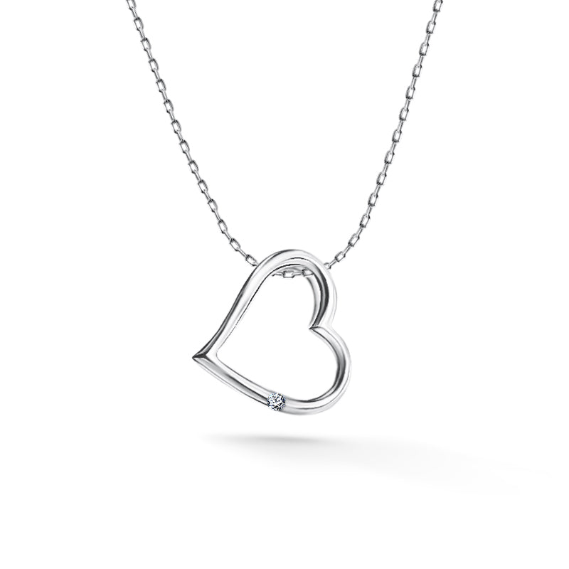 Silver heart pendant with diamond – the most beautiful gift