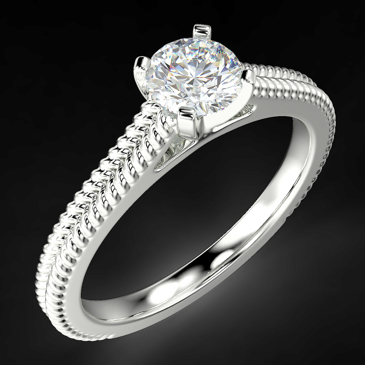 White gold engagement ring with a 0.50 ct diamond