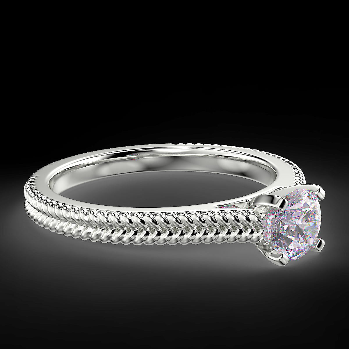 White gold engagement ring with a 0.50 ct diamond