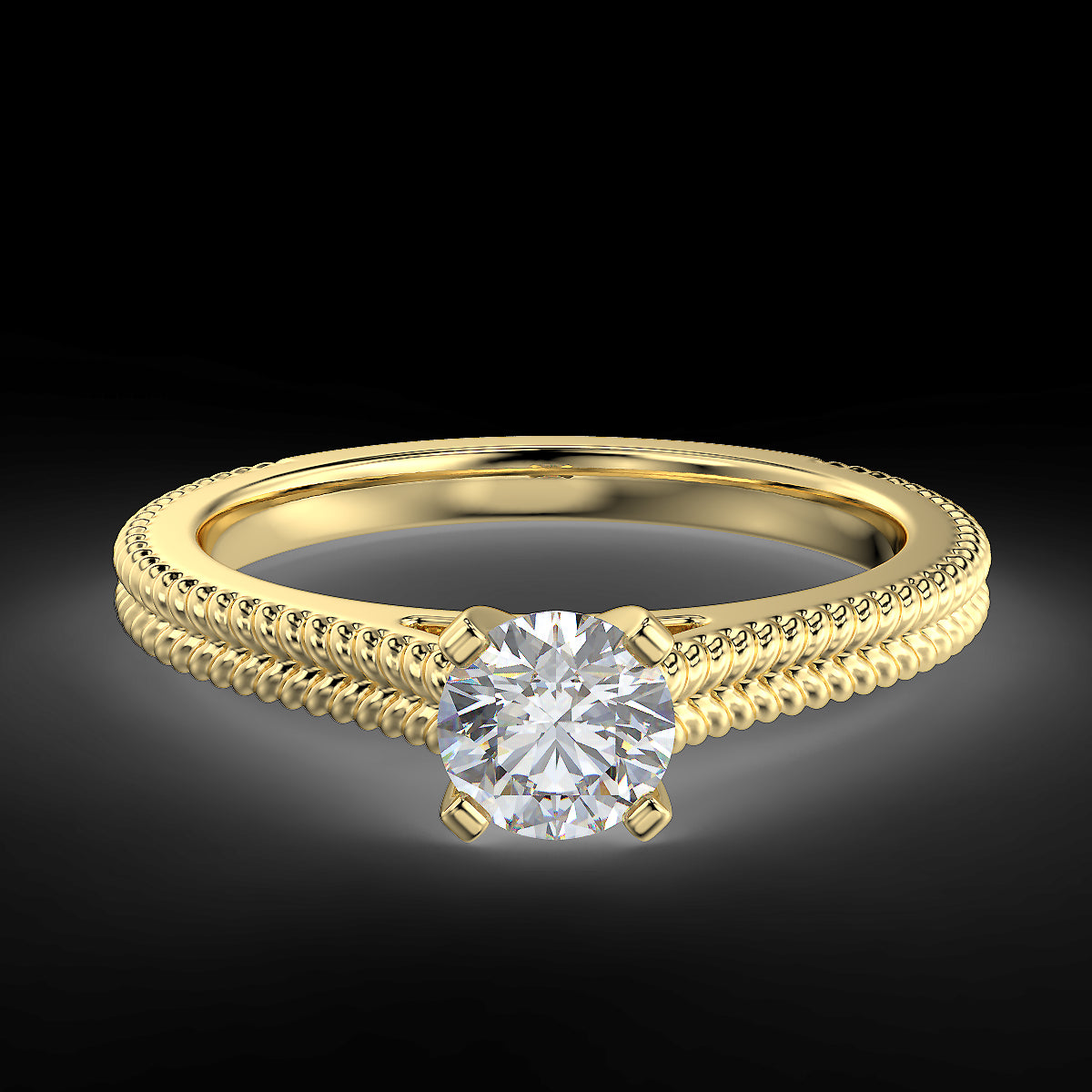 Yellow gold engagement ring with a 0.50 ct diamond