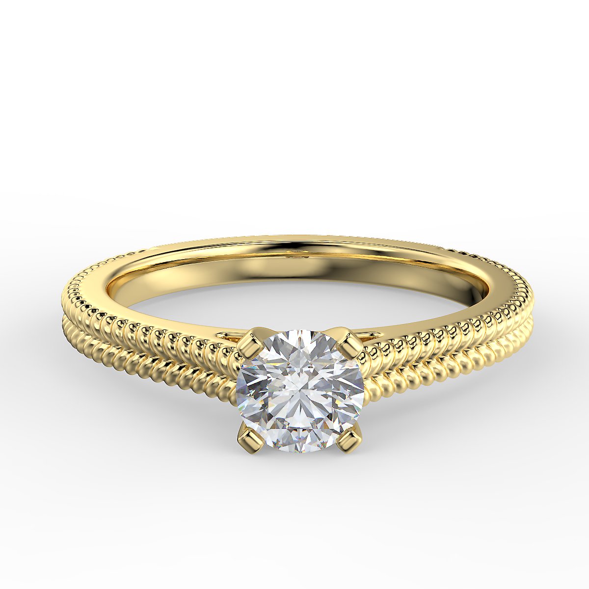 Yellow gold engagement ring with a 0.50 ct diamond