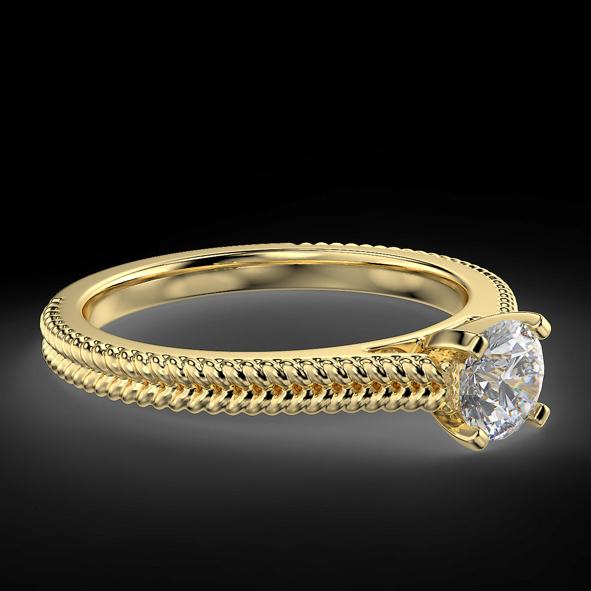 Yellow gold engagement ring with a 0.50 ct diamond