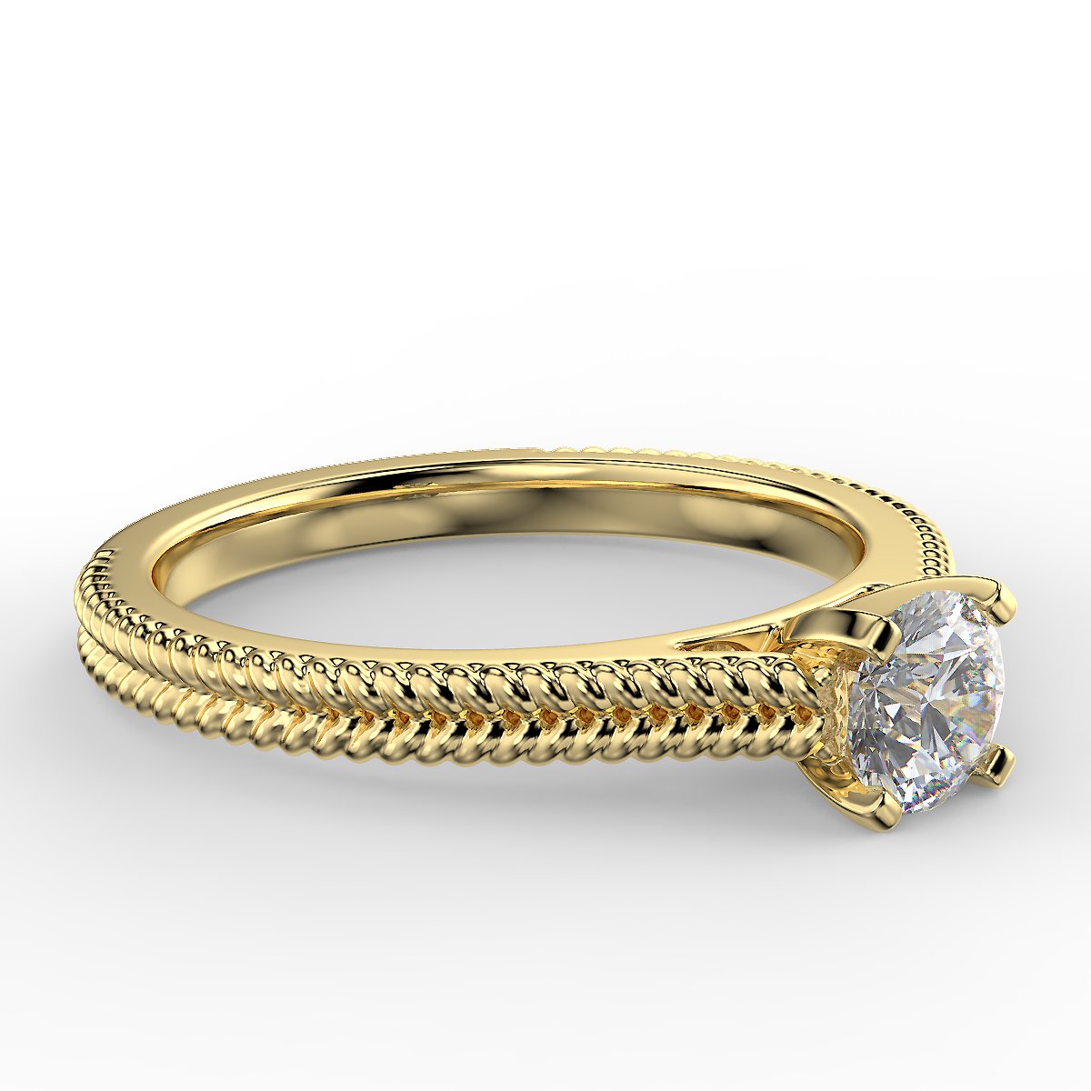 Yellow gold engagement ring with a 0.50 ct diamond